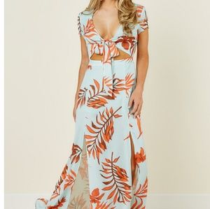 Tie front maxi dress